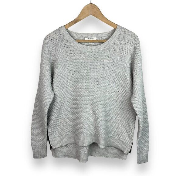 Madewell Landmark Texture Zipper Sweater in Gray - Picture 5 of 10